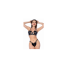 Ensemble sexy noir 2 pièces en similicuir avec détails rebelles 